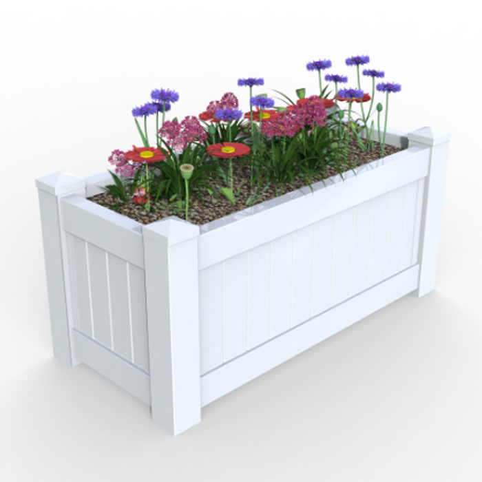 Rectangular PVC Planter Box 36.2x17.7x17.7in (White)