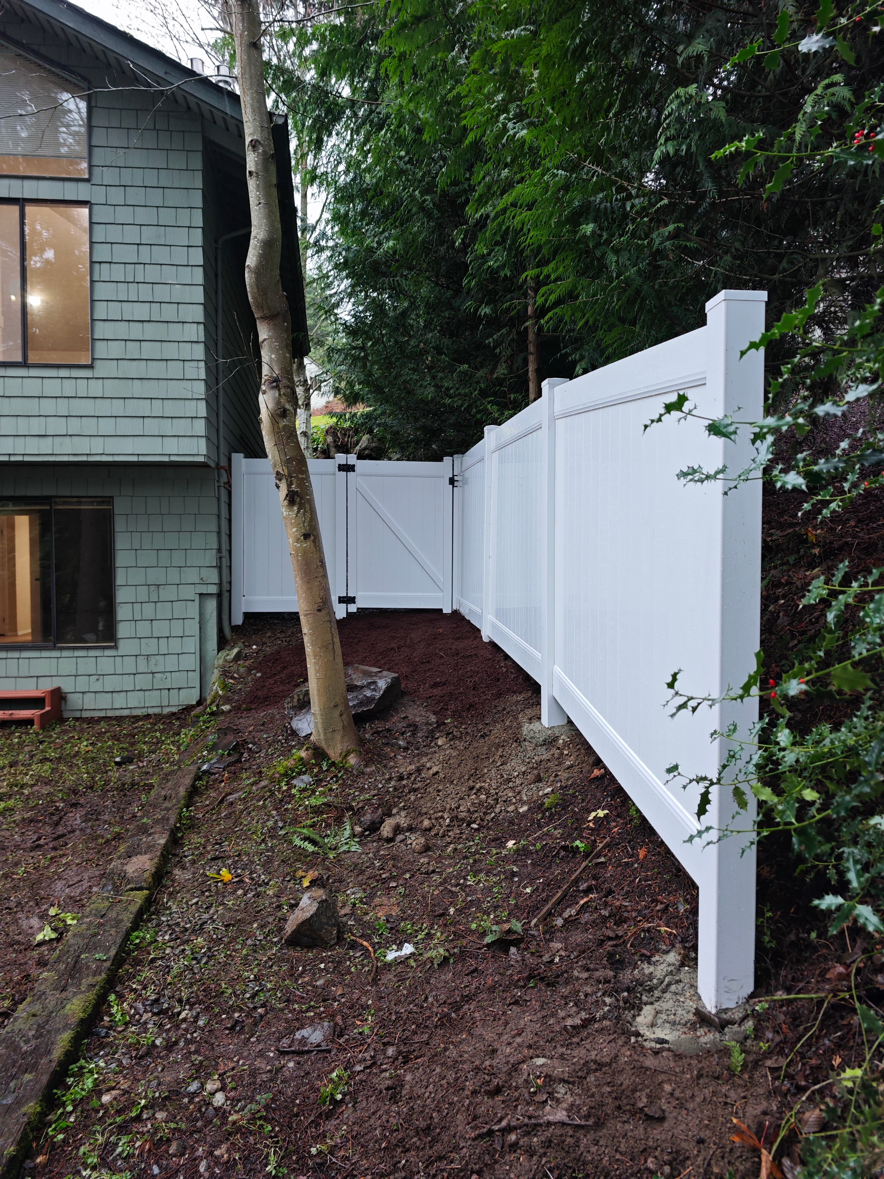 Privacy fence installation front view
