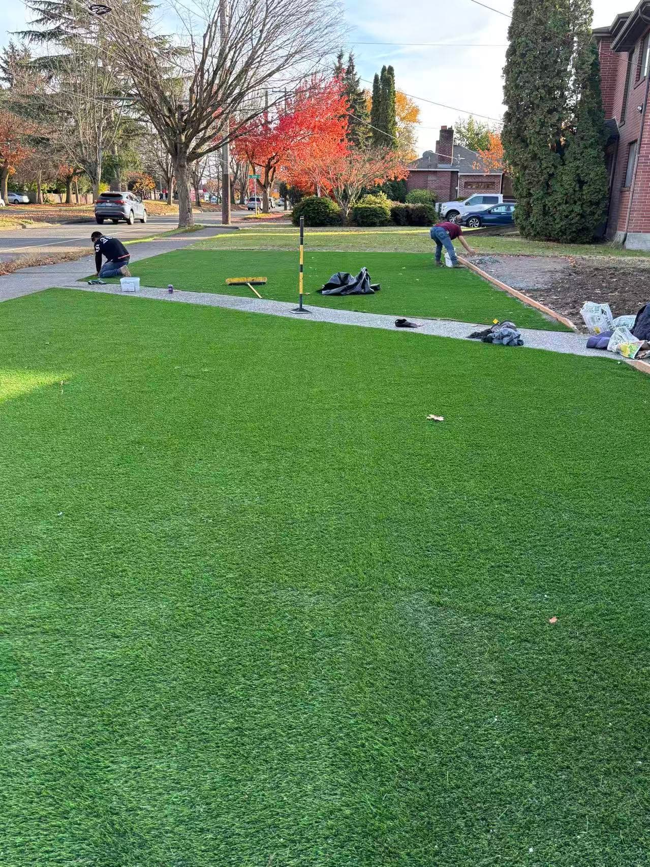 Artificial turf landscape overview