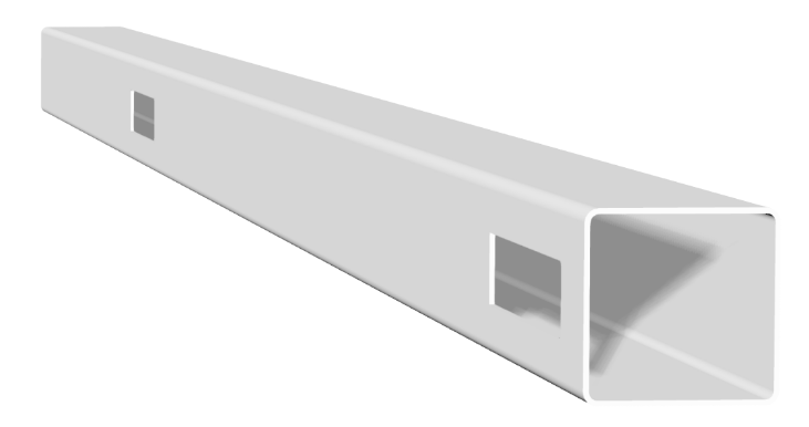 4 in. x4 in.x8 in. White Vinyl Routed fence Line post