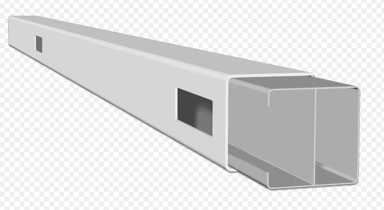 4 in.x 4 in.x8 ft. White Vinyl Routed fence End/Gate post