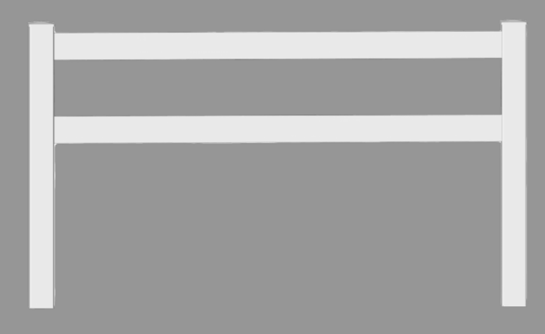 4 ft.Hx8 ft.  3 Rail Vinyl Fence (Unassembled)